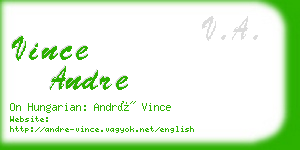 vince andre business card